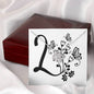 Botanical Monogram L - Love Knot Necklace With Mahogany Style Luxury Box