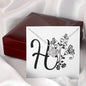 Botanical Monogram H - Love Knot Necklace With Mahogany Style Luxury Box
