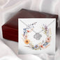 Boho Flowers Wreath Watercolor 19 - Love Knot Necklace With Mahogany Style Luxury Box
