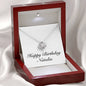 Happy Birthday Natalia - Love Knot Necklace With Mahogany Style Luxury Box