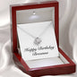 Happy Birthday Breanna - Love Knot Necklace With Mahogany Style Luxury Box