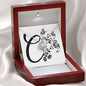 Botanical Monogram C - Love Knot Necklace With Mahogany Style Luxury Box
