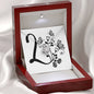 Botanical Monogram L - Love Knot Necklace With Mahogany Style Luxury Box
