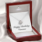 Happy Birthday Vanessa - Love Knot Necklace With Mahogany Style Luxury Box