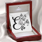 Botanical Monogram E - Love Knot Necklace With Mahogany Style Luxury Box