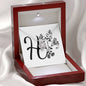 Botanical Monogram H - Love Knot Necklace With Mahogany Style Luxury Box