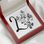 Botanical Monogram L - Love Knot Necklace With Mahogany Style Luxury Box