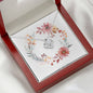 Boho Flowers Wreath Watercolor 20 - Love Knot Necklace With Mahogany Style Luxury Box