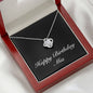 Happy Birthday Mia v2 - Love Knot Necklace With Mahogany Style Luxury Box