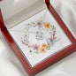 Boho Flowers Wreath Watercolor 10 - Love Knot Necklace With Mahogany Style Luxury Box