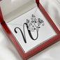 Botanical Monogram N - Love Knot Necklace With Mahogany Style Luxury Box