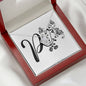 Botanical Monogram P - Love Knot Necklace With Mahogany Style Luxury Box