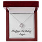 Happy Birthday Angie - Love Knot Necklace With Mahogany Style Luxury Box