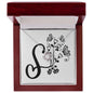 Botanical Monogram S - Love Knot Necklace With Mahogany Style Luxury Box