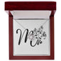 Botanical Monogram M - Love Knot Necklace With Mahogany Style Luxury Box