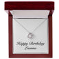 Happy Birthday Leanna - Love Knot Necklace With Mahogany Style Luxury Box