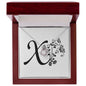 Botanical Monogram X - Love Knot Necklace With Mahogany Style Luxury Box