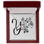 Botanical Monogram Y - Love Knot Necklace With Mahogany Style Luxury Box