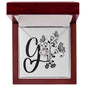 Botanical Monogram G - Love Knot Necklace With Mahogany Style Luxury Box