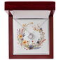 Boho Flowers Wreath Watercolor 14 - Love Knot Necklace With Mahogany Style Luxury Box