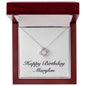 Happy Birthday Marylou - Love Knot Necklace With Mahogany Style Luxury Box