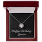 Happy Birthday Lynette v2 - Love Knot Necklace With Mahogany Style Luxury Box