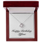 Happy Birthday Tiffani - Love Knot Necklace With Mahogany Style Luxury Box