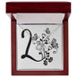 Botanical Monogram L - Love Knot Necklace With Mahogany Style Luxury Box