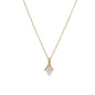 Happy Birthday Teresa - 18K Yellow Gold Finish Alluring Beauty Necklace With Mahogany Style Luxury Box
