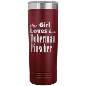 Doberman Pinscher - 22oz Insulated Skinny Tumbler