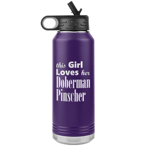 Doberman Pinscher - 32oz Insulated Water Bottle