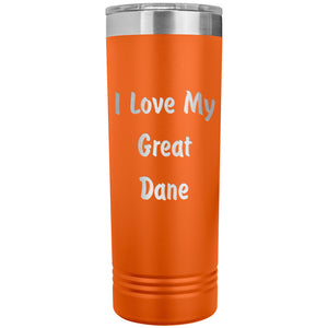 Love My Great Dane v4 - 22oz Insulated Skinny Tumbler