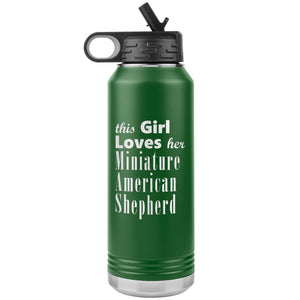 Miniature American Shepherd - 32oz Insulated Water Bottle