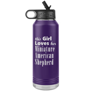 Miniature American Shepherd - 32oz Insulated Water Bottle