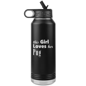 Pug - 32oz Insulated Water Bottle