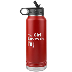 Pug - 32oz Insulated Water Bottle