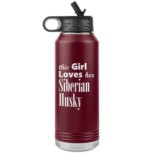 Siberian Husky - 32oz Insulated Water Bottle