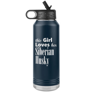 Siberian Husky - 32oz Insulated Water Bottle