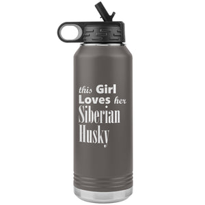 Siberian Husky - 32oz Insulated Water Bottle