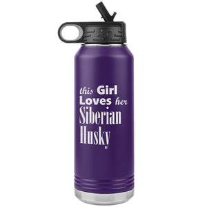 Siberian Husky - 32oz Insulated Water Bottle
