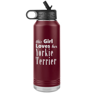 Yorkie Terrier - 32oz Insulated Water Bottle