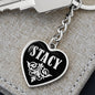 Stacy v02 - Heart Pendant Luxury Keychain