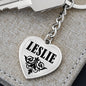 Leslie v01 - Heart Pendant Luxury Keychain