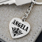 Angela v01 - Heart Pendant Luxury Keychain