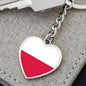 Polish Flag - Heart Pendant Luxury Keychain