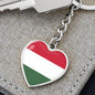 Hungarian Flag - Heart Pendant Luxury Keychain