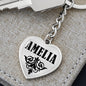 Amelia v01 - Heart Pendant Luxury Keychain