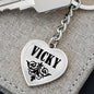 Vicky v01 - Heart Pendant Luxury Keychain