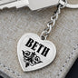 Beth v01 - Heart Pendant Luxury Keychain