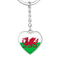 Welsh Flag - Heart Pendant Luxury Keychain